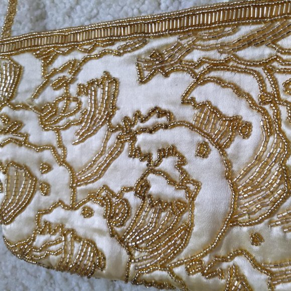 RARE vintage 60s waterfall bead choker collar bib purse set - Picture 15 of 15